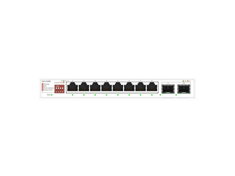 ASUS QG-U1080 8-Port 2.5G and 2-Port 10G SFP+ Unmanaged Switch