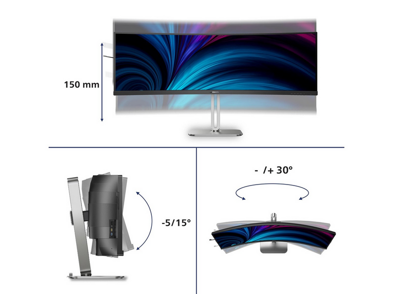49" Philips 49B2U5900C - 5120x1440 - 75Hz - VA - 100W USB-C - KVM switch