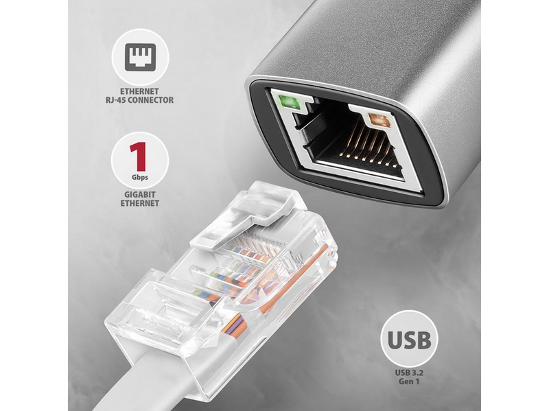 AXAGON Gigabit Ethernet Adapter USB-C+ USB-A