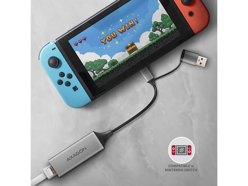 AXAGON Gigabit Ethernet Adapter USB-C+ USB-A