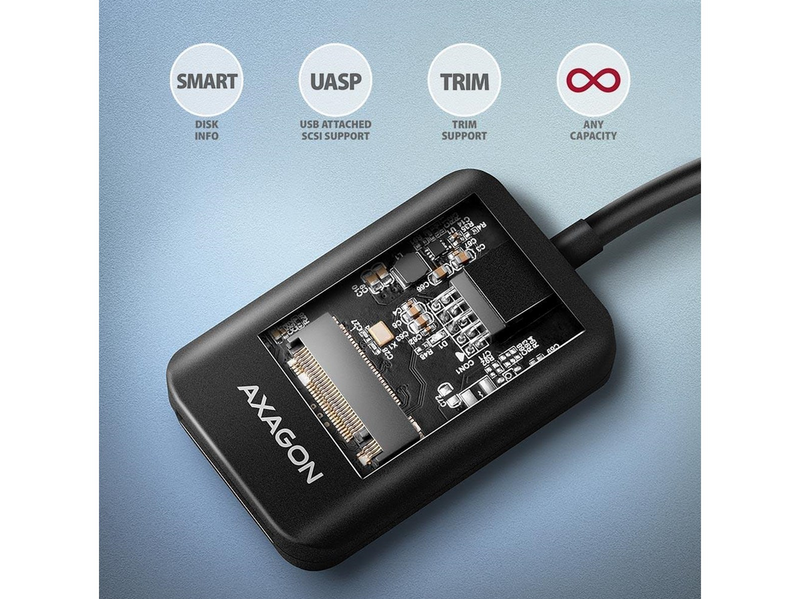 AXAGON USB-A 10 Gbps M.2 Adapter for NVMe & SATA SSD