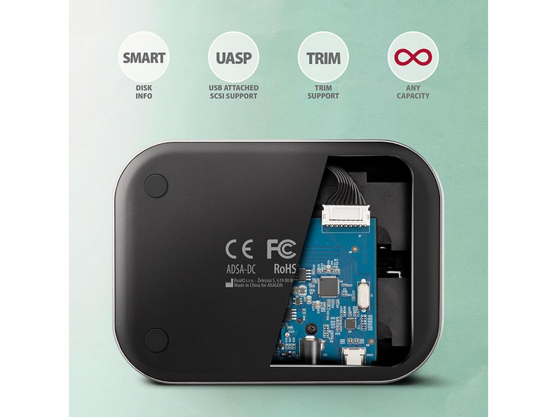 AXAGON Superpeed USB-C Dual HDD/SSD Dock with Clone Fuction