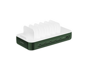 4smarts Charging station Team 100W 1x USB-A port 5x USB-C ports includes 6 cables green