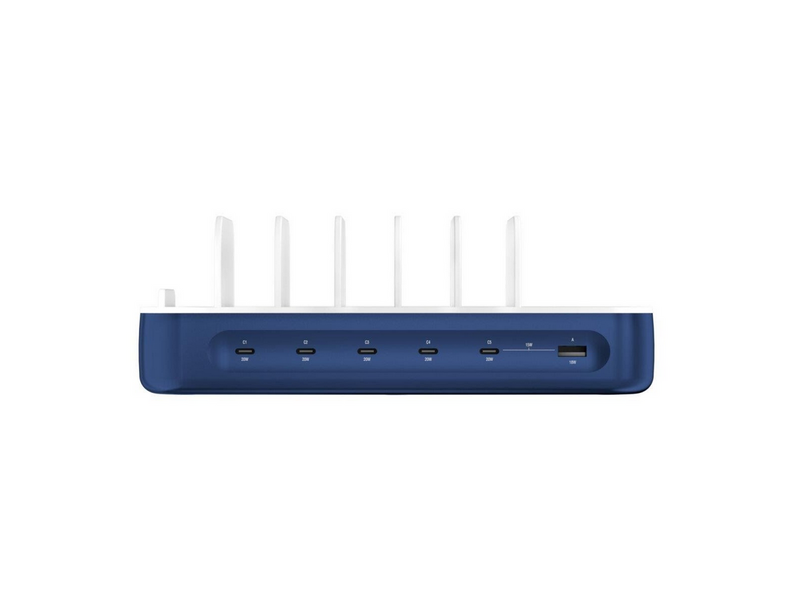 4smarts Charging station Team 100W 1x USB-A port 5x USB-C ports includes 6 cables navy
