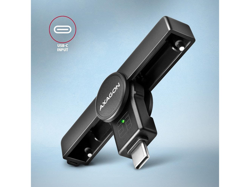 AXAGON USB-C Smart Card /ID Card PocketReader
