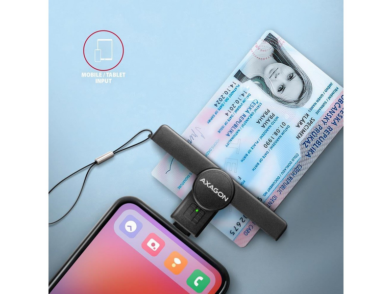 AXAGON USB-C Smart Card /ID Card PocketReader