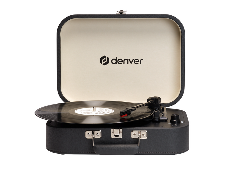 DENVER VPL-130DGR Retro designed suitcase turntable with PC recording via USB - Plattenspieler Schwarz