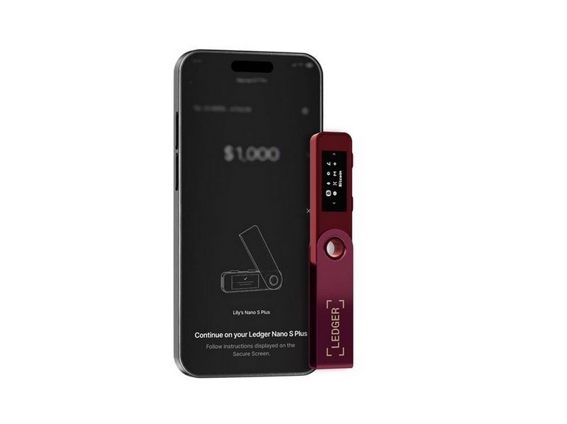 Ledger Nano S Plus Crimson Magenta Crypto Hardware Wallet