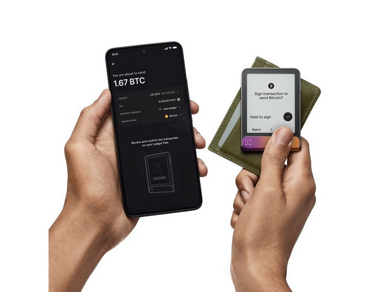 Ledger Flex Ferro Fuchsia Crypto Hardware Wallet with Recovery Key