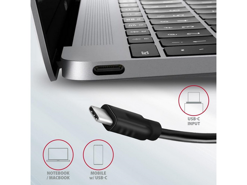 AXAGON Speedster 4 SuperSpeed USB-C 10 Gbps Hub with 4 USB Ports USB-Hubs - USB 3.2 - 4 - silber