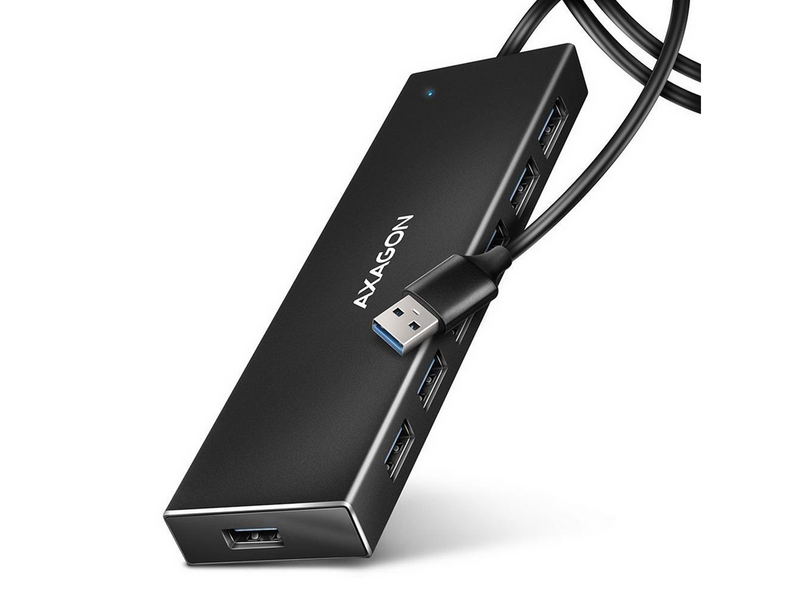 AXAGON SuperSpeed USB-A Flat Hub with 1 m Cable USB-Hubs - USB 3.2 - 7 - Schwarz