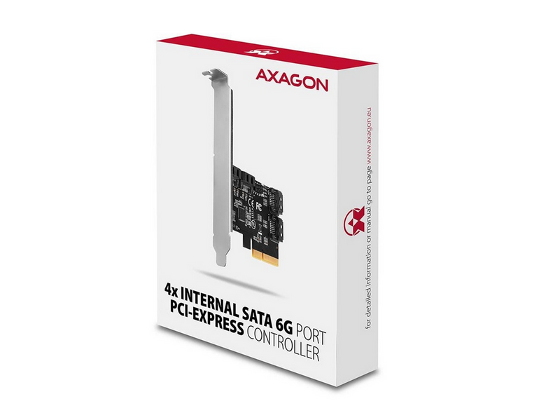AXAGON 4 × Internal SATA 6G Port PCIe Controller