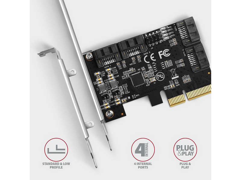 AXAGON 4 × Internal SATA 6G Port PCIe Controller