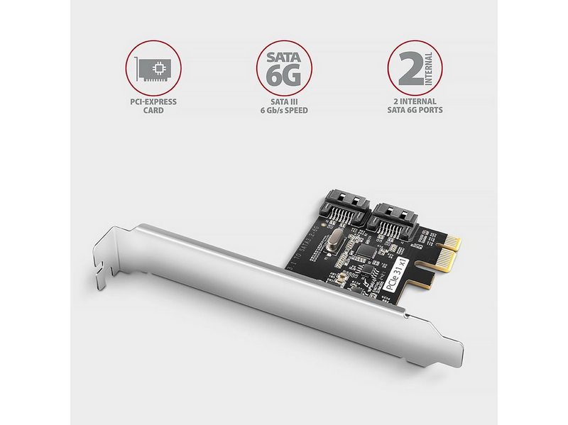 AXAGON 2 × Internal SATA 6G Port PCIe Controller