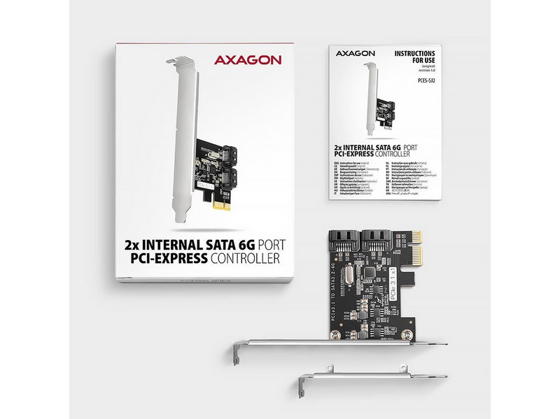 AXAGON 2 × Internal SATA 6G Port PCIe Controller