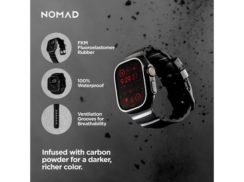 Nomad Rocky Point Band - 46mm/49mm | Carbon Black | Black Hardware
