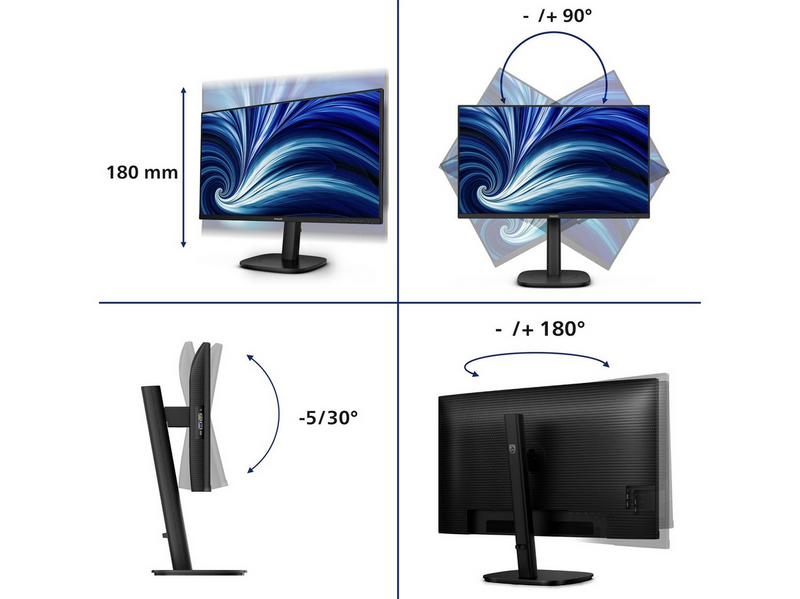 24" Philips 24B2U3301D - 1920x1200 - 100Hz - IPS - 90W USB-C