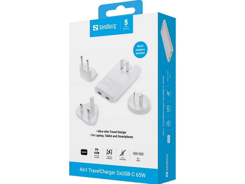 Sandberg 4in1 TravelCharger 2xUSB-C 65W