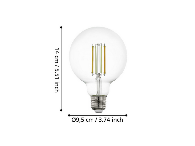 EGLO E27 LED-Z MATTER G95 8W CCT 1055lm clear