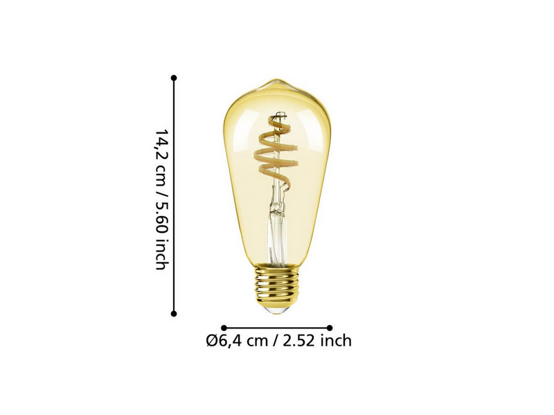 EGLO E27 LED-Z MATTER ST64 spiral 7W CCT 806lm amber
