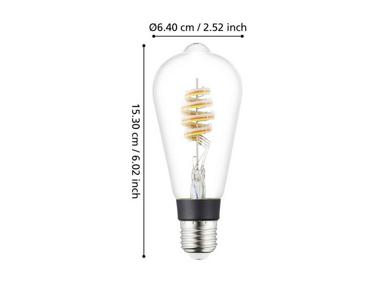 EGLO E27 LED-Z MATTER ST64 RGBW 7.5W 806lm clear