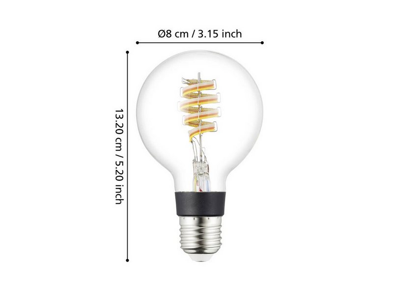 EGLO E27 LED-Z MATTER G80 RGBW 7W 806lm clear