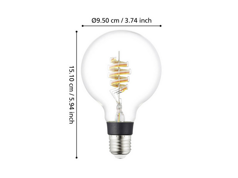 EGLO E27 LED-Z MATTER G95 RGBW 7W 806lm clear