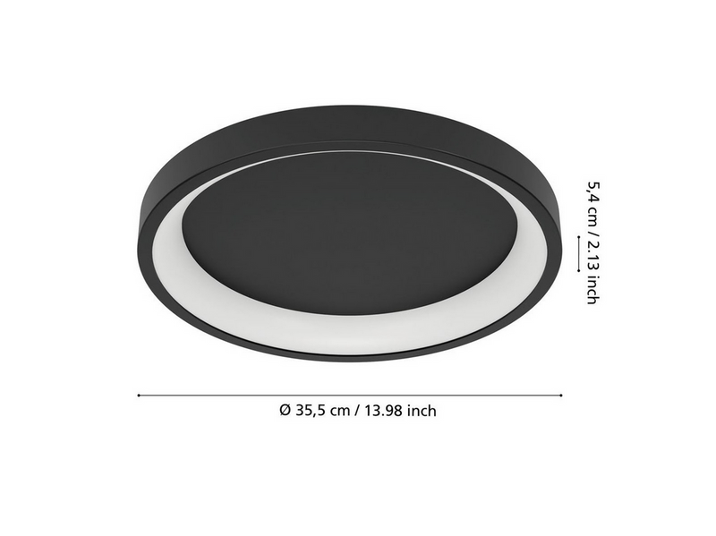 EGLO LORETELLO-Z MATTER ceiling lamp Ø350 RGB/CCT 19.6W 2430lm black