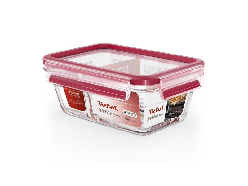 Tefal MasterSeal Glass Rectangular 800ml w/ divider