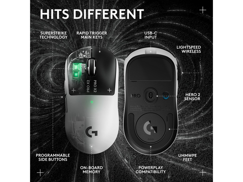 Logitech G PRO X2 SUPERSTRIKE - Gaming Maus (Weiß)