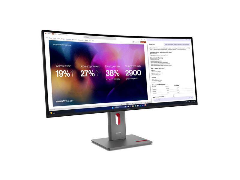 40" Lenovo ThinkVision P40WD-40 - 5120x2160 (5K2K) - 120Hz - IPS - 140W USB-C - KVM switch