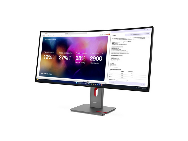 40" Lenovo ThinkVision P40WD-40 - 5120x2160 (5K2K) - 120Hz - IPS - 140W USB-C - KVM switch