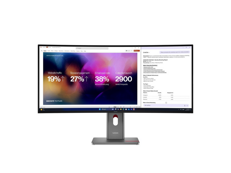 40" Lenovo ThinkVision P40WD-40 - 5120x2160 (5K2K) - 120Hz - IPS - 140W USB-C - KVM switch