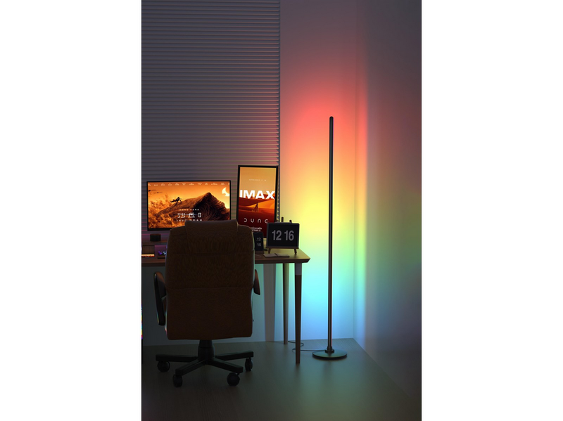 Deltaco Smart Home Floor Lamp.1.35m Remote & App Control Black