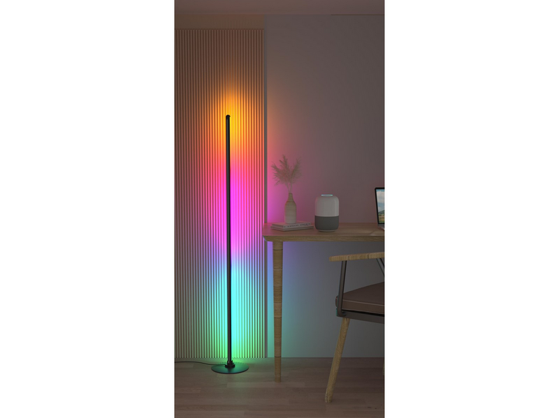 Deltaco Smart Home Floor Lamp.1.35m Remote & App Control Black