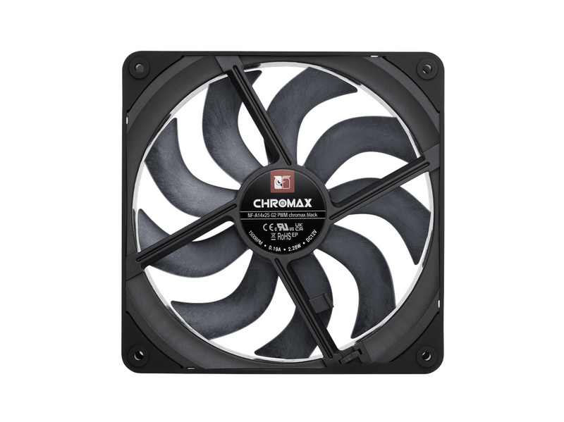 Noctua NF-A14x25 G2 PWM chromax.black - Gehäuselüfter - 140mm - Schwarz
