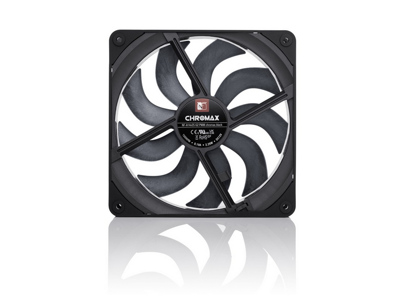 Noctua NF-A14x25 G2 PWM chromax.black - Gehäuselüfter - 140mm - Schwarz