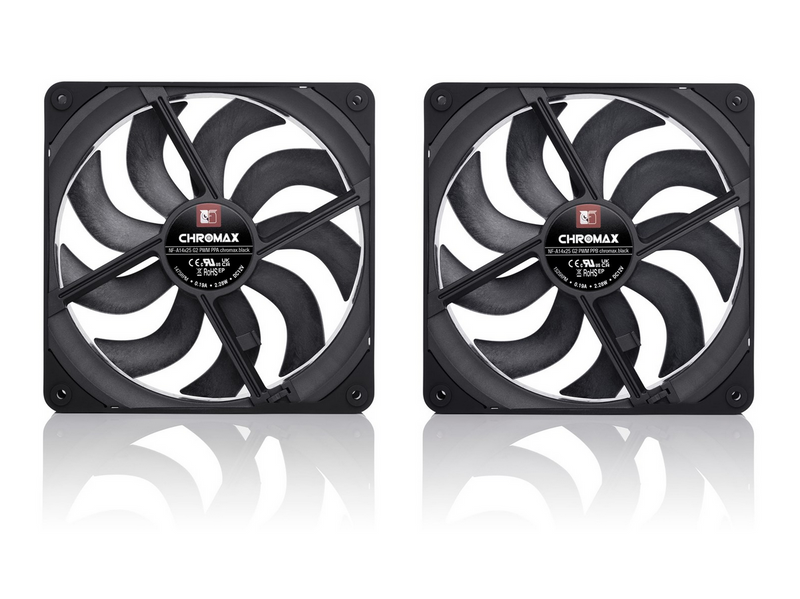 Noctua NF-A14x25 G2 PWM Sx2-PP chromax.black - Gehäuselüfter - 140mm - Schwarz
