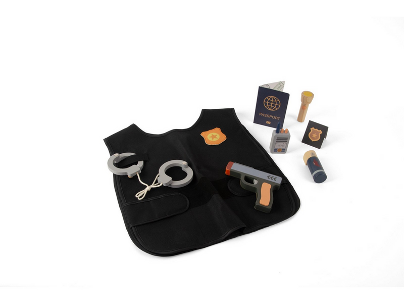 Dantoy Police set wood in giftbox 8 pcs