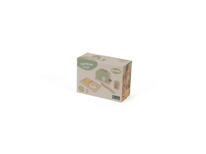 Dantoy Toaster set wood in gift box 9 pcs