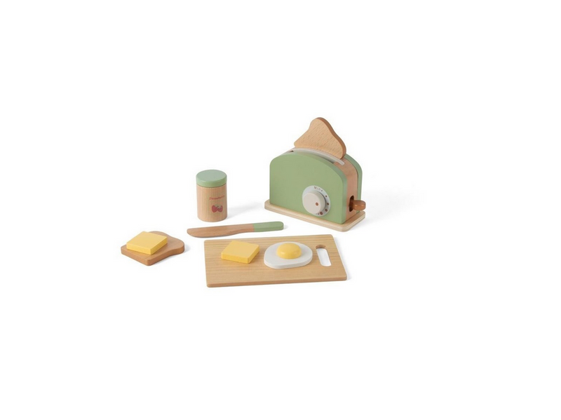 Dantoy Toaster set wood in gift box 9 pcs