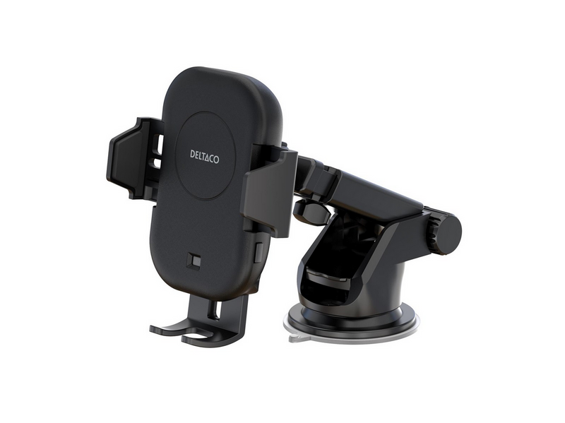 Deltaco Wireless car charger | 15 W | automatic open and close | dual mounts | black