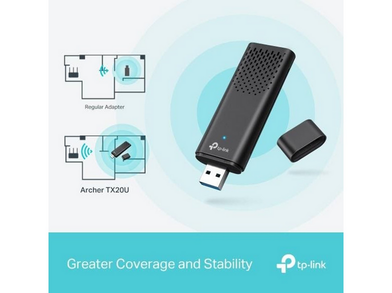 TP-Link Archer TX20U AX1800 Dual Band Wi-Fi 6 Wireless USB Adapter