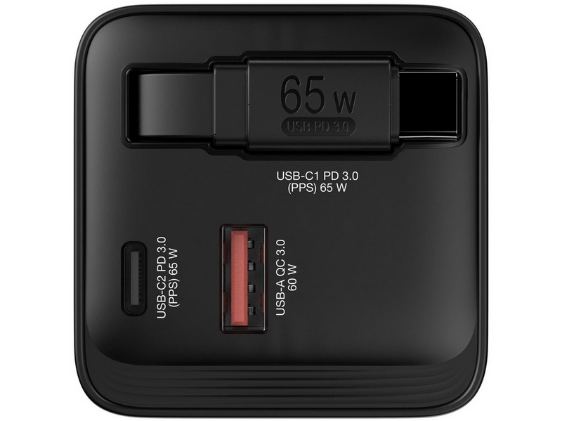 Verbatim - 65W 2 Port with Retractable Cable