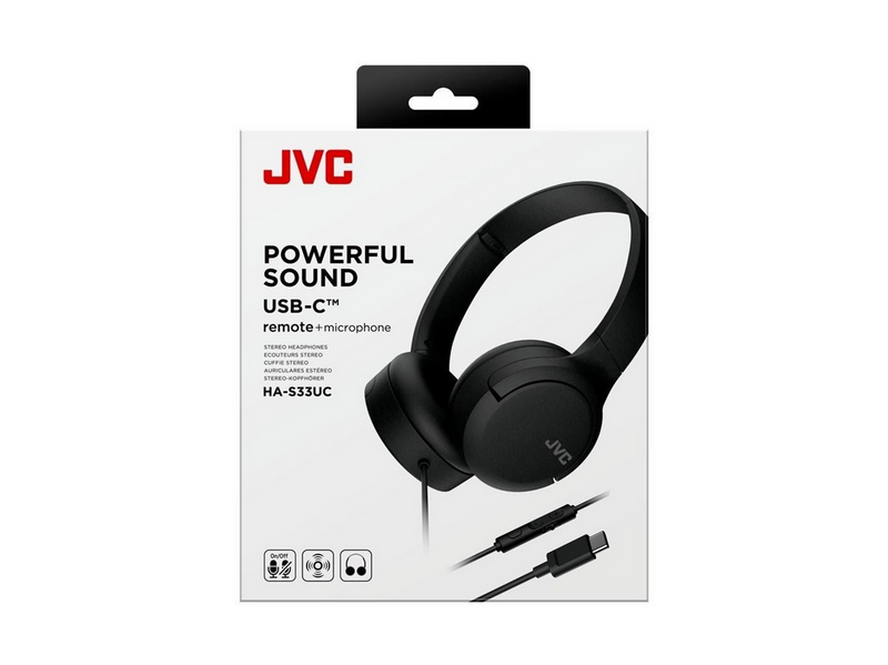 JVC HA-S33UC USB-C Wired Headphone - black