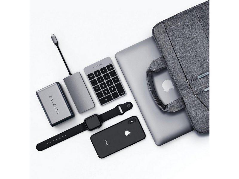 Satechi Slim Wireless Keypad - Compact Bluetooth Keyboard with Long-Lasting Battery and Aluminum Finish - Numpad - Grau