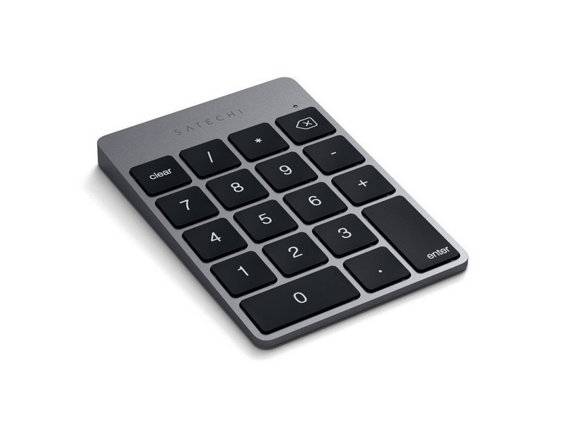 Satechi Slim Wireless Keypad - Compact Bluetooth Keyboard with Long-Lasting Battery and Aluminum Finish - Numpad - Grau
