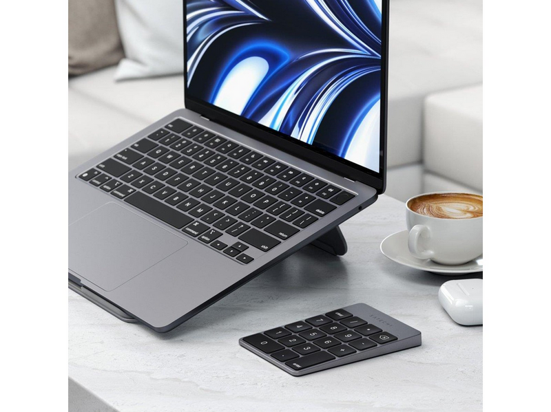 Satechi Slim Wireless Keypad - Compact Bluetooth Keyboard with Long-Lasting Battery and Aluminum Finish - Numpad - Grau
