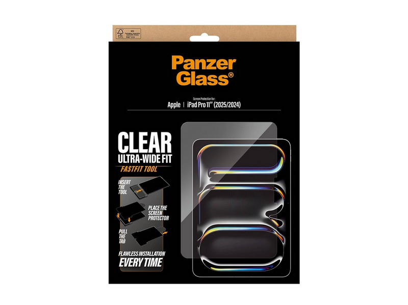PanzerGlass Screen Protector iPad Pro 11" (2024-2025) | Ultra-Wide Fit w. Fastfit tool