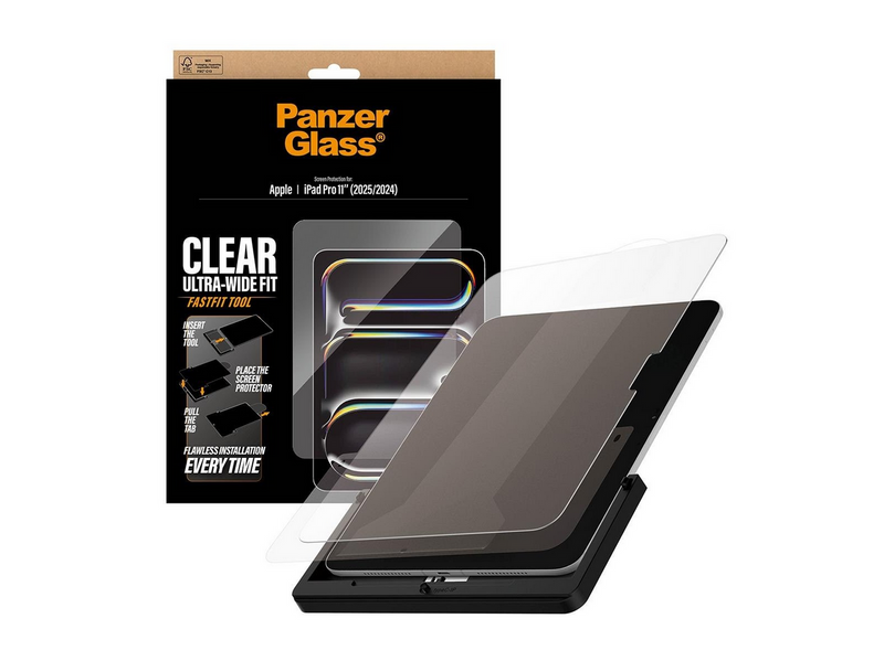 PanzerGlass Screen Protector iPad Pro 11" (2024-2025) | Ultra-Wide Fit w. Fastfit tool